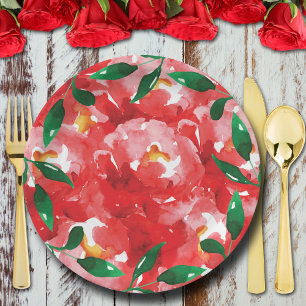 Prato De Papel Chuva de Rosas Vermelhas do Derby