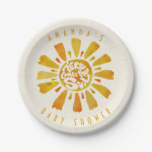 Chuva de Sol Aquarela Chá de Bebê Boho
