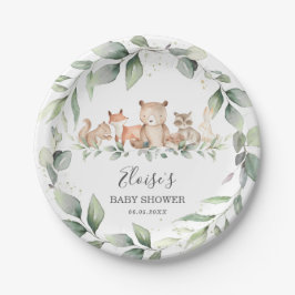 Prato De Papel Cic Greenery Woodland Animais Chá de fraldas Neutr