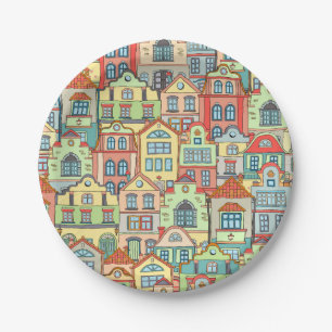 Prato De Papel Cidade Home bem-vinda da vizinhança