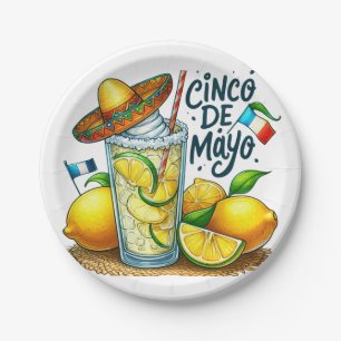 Prato De Papel Cinco de Mayo, Chapéu Mexicano, Limões, Limões