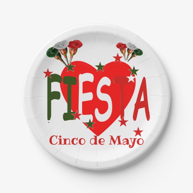 Prato De Papel Cinco de mayo ,fiesta mexicano (Frente)