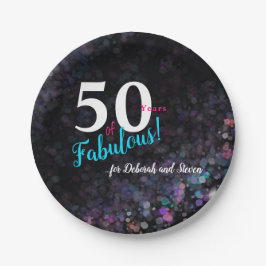 Prato De Papel Cinquenta anos de cor-de-rosa fabulosa, escorrega,