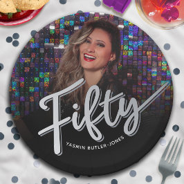 Prato De Papel Cinquenta e cinquenta fotos personalizadas de aniv