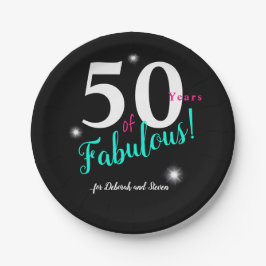 Prato De Papel Cinquenta e fabulosa, branca, cor-de-rosa, com est