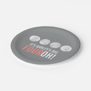 Prato De Papel Cinza e 40º aniversário de fotos