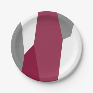 Prato De Papel Cinza rosa e Abstrato branca