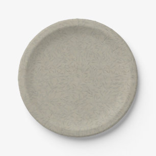 Prato De Papel Cinzas De Platina Vinhas De Folha Emboscada