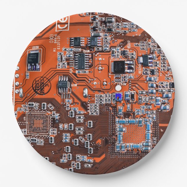 Prato De Papel Circuito Impresso Conjunto PCB Circuito Laranja Co (Frente)
