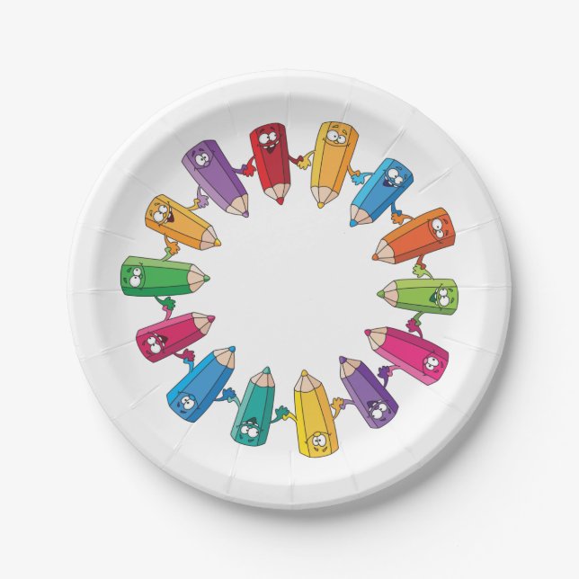 Prato De Papel Círculo De Lápis (Frente)