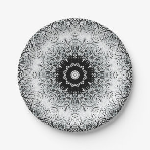 Prato De Papel Círculo redondo abstrato mandala sem costura
