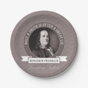 Prato De Papel Citação de Benjamin Franklin sobre a Verdade na 