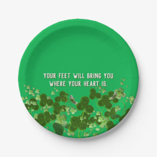 Prato De Papel Citação irlandesa com shamrocks