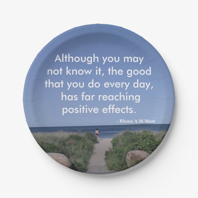 Prato De Papel Citações Inspirativas: Placas de Papel Personaliza (Frente)