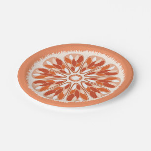 Prato De Papel Citrus Slices Orange