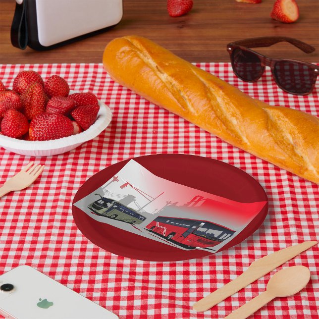 Prato De Papel City Busa Red Green Coaches em Urban Street (Criador carregado)