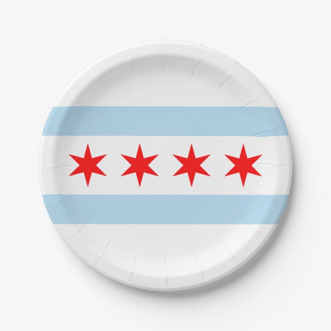 Prato De Papel City Flag de Chicago (Illinois) (Frente)