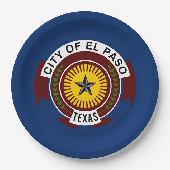 Prato De Papel City Flag de El Paso (Texas) (Frente)