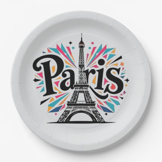 Prato De Papel City of Lights: Bold Paris Typography Art (Frente)