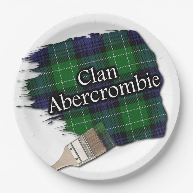Prato De Papel Clan Abercrombie Scottish Tartan Paint Brush (Frente)