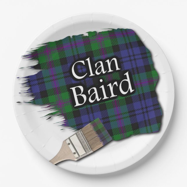 Prato De Papel Clan Baird Scottish Tartan Paint Brush (Frente)