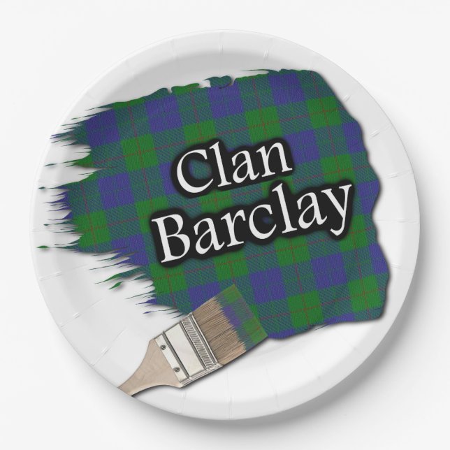 Prato De Papel Clan Barclay Scottish Tartan Paint Brush (Frente)