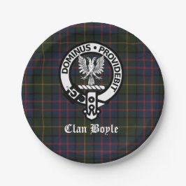 Prato De Papel Clan Boyle Crest Crachá e Tartan