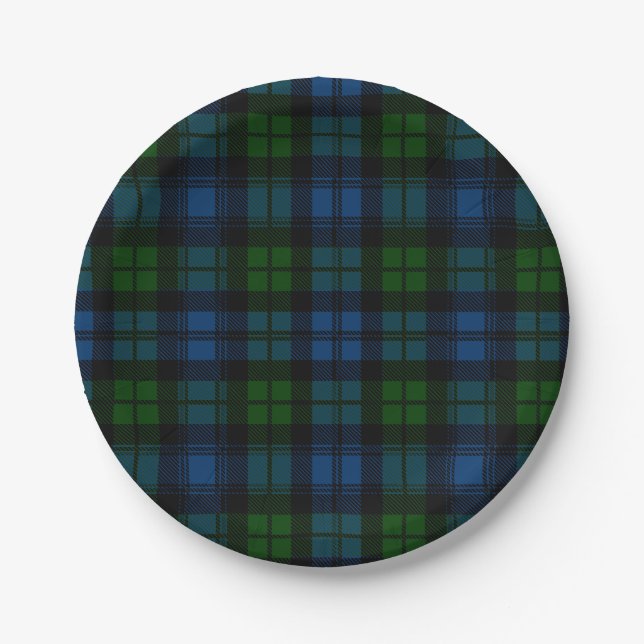 Prato De Papel Clan Campbell Militar Tartan (Frente)