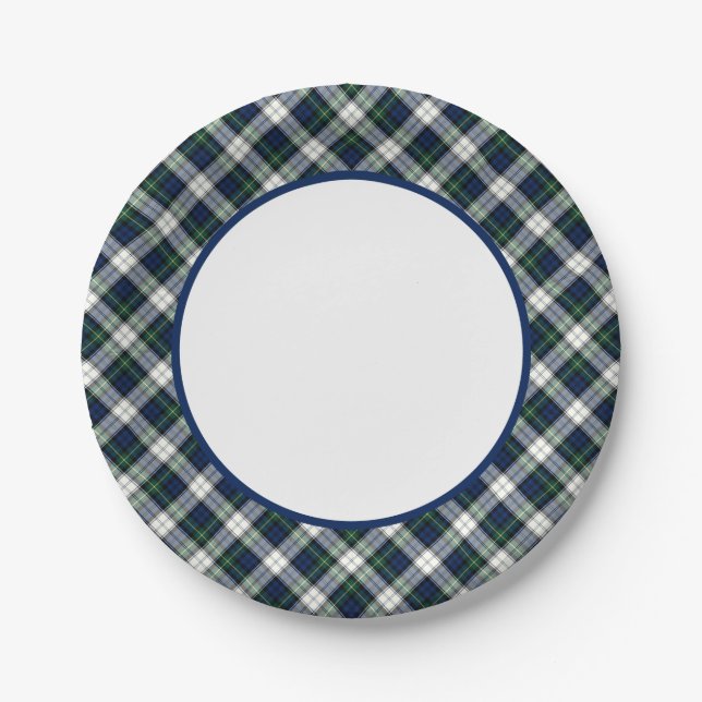 Prato De Papel Clan Gordon Dress Tartan Border (Frente)