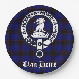 Prato De Papel Clan Home Crest Crachá e Tartan