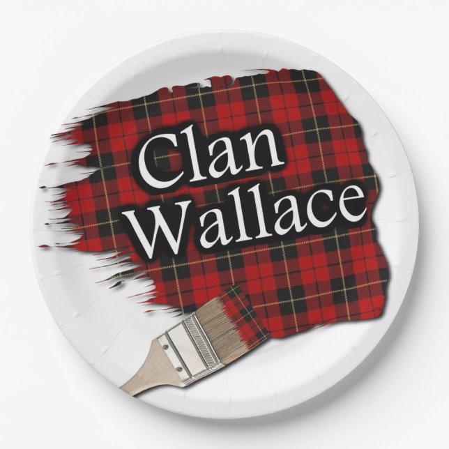 Prato De Papel Clan Wallace Scottish Tartan Paint Brush (Frente)