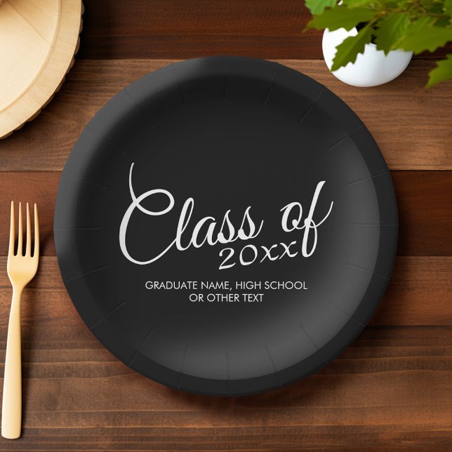 Prato De Papel Classe com Ano e Segundo grau Personalizados (Custom Graduation Plates)
