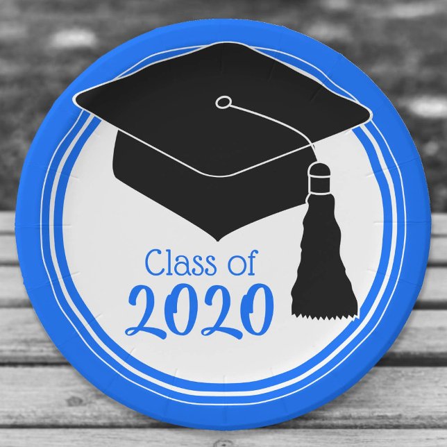 Prato De Papel Classe de Boné Azul e Branco 2024 (Criador carregado)