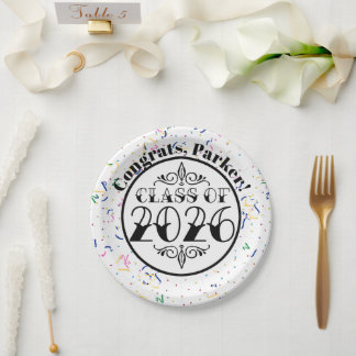 Prato De Papel Classe de estilo de tatuagem de graduação de 2026