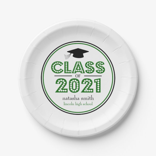 Prato De Papel Classe De Placas De Licenciação De 2021 (Verde) (Frente)