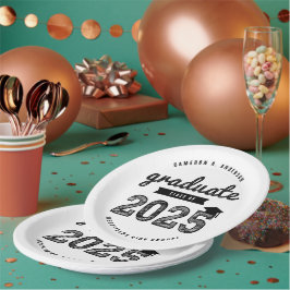 Prato De Papel Classe Do Formando De Graduação De Esquema Preto 2