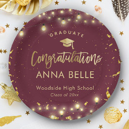 Prato De Papel Classe Personalizada de Graduação Personalizada de