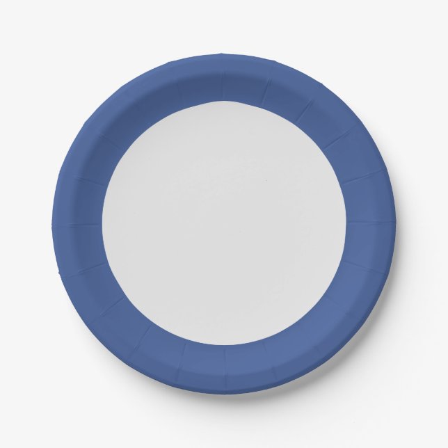 Prato De Papel Classic Blue Border Paper Plate – Customizable (Frente)