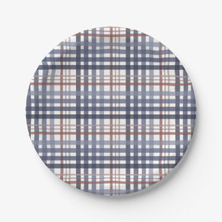Prato De Papel Classic Blue Burgundy Plaid