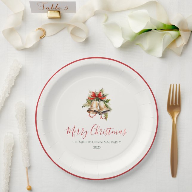 Prato De Papel Classic Christmas Elegant Paper Plates (Casamento)