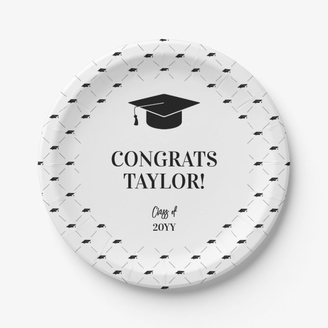 Prato De Papel Classic Graduation Cap Personalized (Frente)