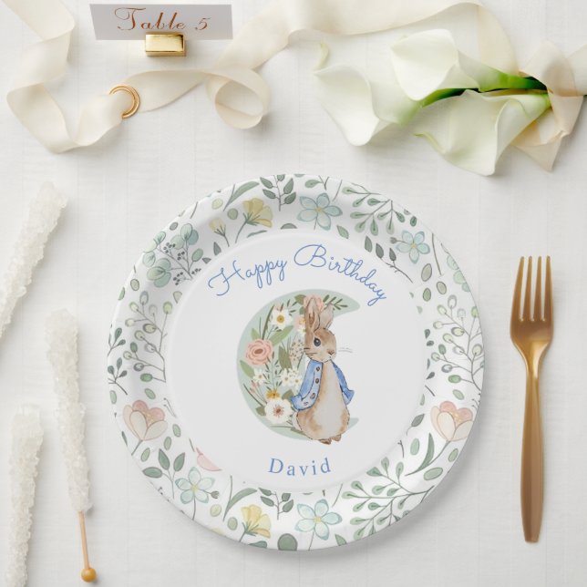 Prato De Papel Classic Peter the Rabbit Beatrix Potter Birthday (Casamento)