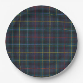 Prato De Papel Classic Plaid Teddy Bear Baby Shower Paper Plates