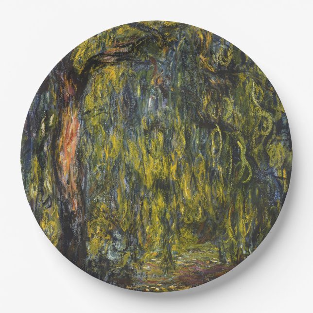 Prato De Papel Claude Monet Salgueiro-Chorão Arte Impressionista (Frente)