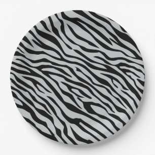 Prato De Papel Clique mágico das listras da zebra para