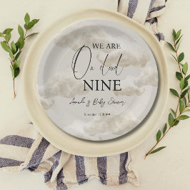 Prato De Papel Cloud Nine Beige Gender Neutrace Sky Chá de fralda