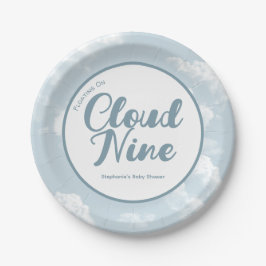 Prato De Papel Cloud Nine Sky - Chá de fraldas Personalizado Desc