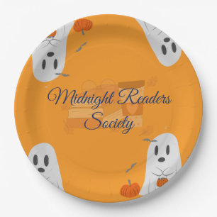 Prato De Papel Clube de Amantes de Livros de Halloween Personaliz