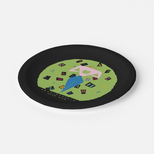 Prato De Papel Clube de leitura da mulher da leitura (Inclinado)