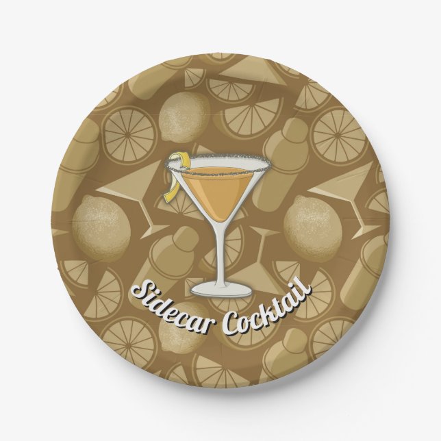 Prato De Papel cocktail Sidecar (Frente)